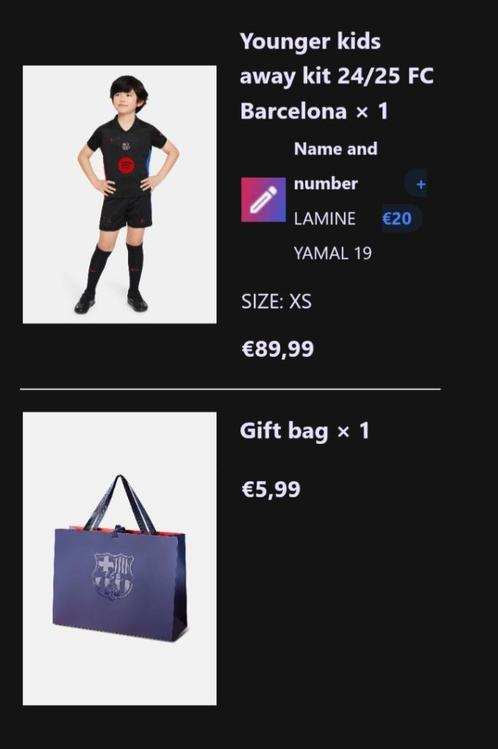 FC Barcelona tenue, Kinderen en Baby's, Kinderkleding | Maat 104, Nieuw, Jongen of Meisje, Sport- of Zwemkleding, Ophalen of Verzenden