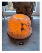 Calciet edelsteen waxinelichtje met schotel, Ophalen of Verzenden, Zo goed als nieuw, X, X
