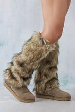 Faux Fur / nep bont beenwarmers - nieuw, Kleding | Dames, Sokken en Kousen, Nieuw, Ophalen of Verzenden, Bruin, Overige maten