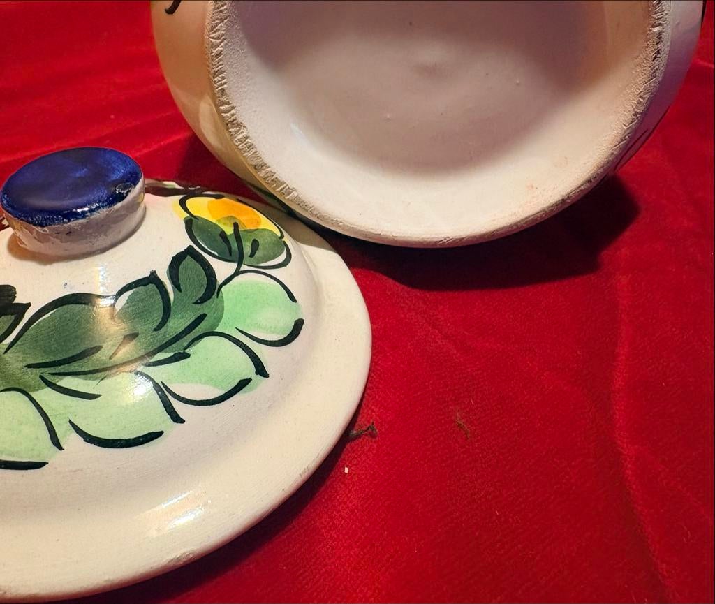 Gouds Plateel Dekselpot met Bloemendecor, Antiek en Kunst, Ophalen of Verzenden