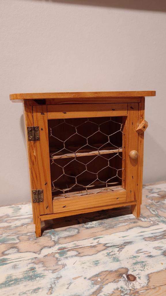 Houten Eierkastje - Charmant en Uniek!, Huis en Inrichting, Kasten | Dressoirs, Gebruikt, Minder dan 50 cm, Minder dan 25 cm, Met deur(en)