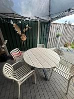 Ronde tuintafel set met 5 bijpassende stevige stoelen, Ophalen, Nieuw