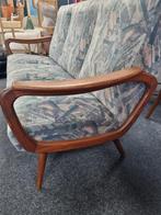 Vintage midcentury teakhouten bank, Huis en Inrichting, Banken | Bankstellen, Hout, Minder dan 75 cm, 150 tot 200 cm, Tweepersoons