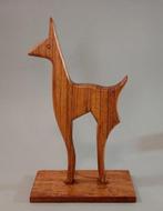 Vintage houten beeldje . Ree, hert, Bambi. Jaren 50. Teak, Ophalen of Verzenden