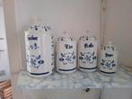 Oude blauw-witte voorraadpotten set, Ophalen of Verzenden, Gebruikt