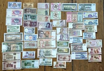55 bankbiljetten UNC beschikbaar voor biedingen