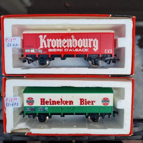 JOUEF HEINEKEN. & KRONENBOURG, Hobby en Vrije tijd, Modeltreinen | H0, Zo goed als nieuw, Wagon, Gelijkstroom, Jouef, Ophalen of Verzenden