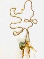Vintage ketting met hanger en schelp, Gebruikt, Ophalen of Verzenden, Goud, Overige materialen