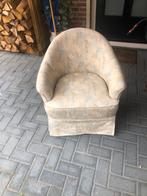 Vintage fauteuil met bloemmotief, Ophalen, Gebruikt, Stof, 75 tot 100 cm