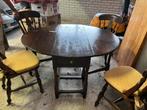 Antieke Engelse Gateleg tafel eiken, Huis en Inrichting, Tafels | Eettafels, Ophalen, Gebruikt, Eikenhout, Vijf personen of meer