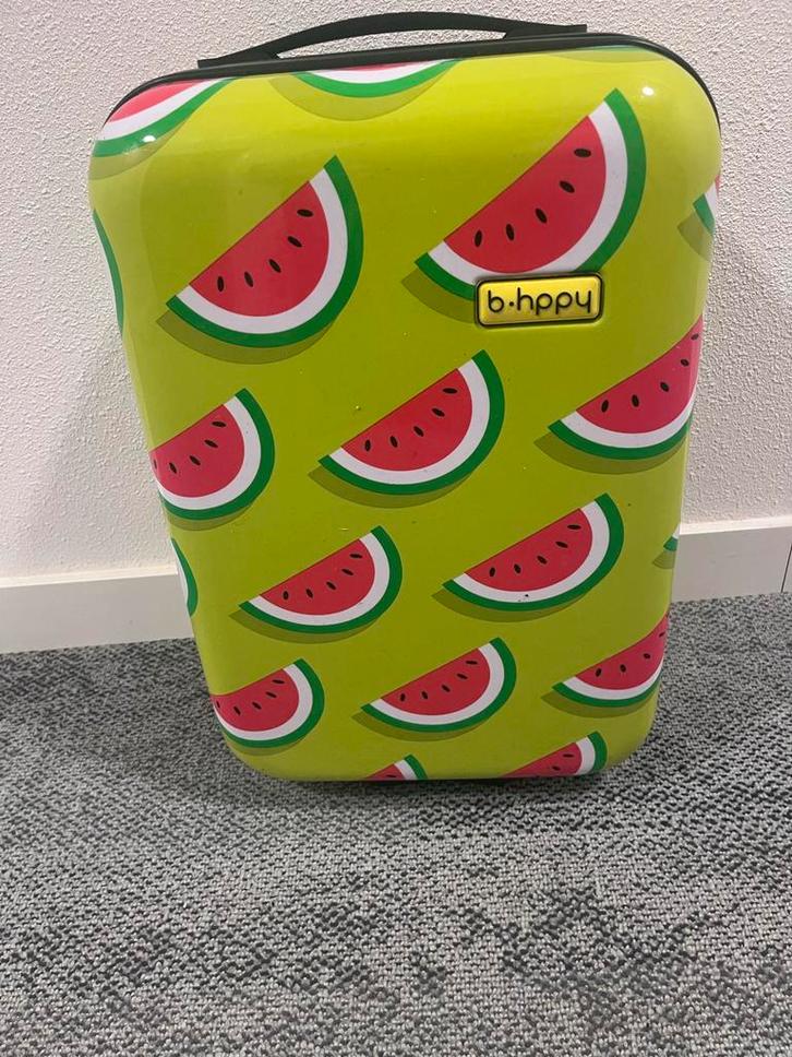 Leuke Logeerkoffer met Meloen Design, Sieraden, Tassen en Uiterlijk, Koffers, Zo goed als nieuw, Hard kunststof, Minder dan 50 cm