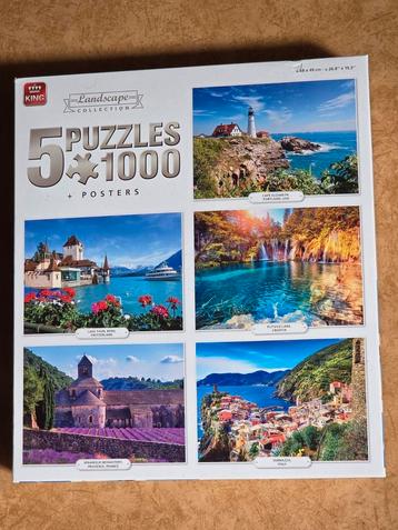 5 Puzzels in 1 Doos - 1000 stukjes - Landschap  beschikbaar voor biedingen