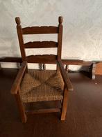 Vintage Poppenstoeltje met Rotan Zitting, Ophalen of Verzenden, Gebruikt, Bruin, Eén