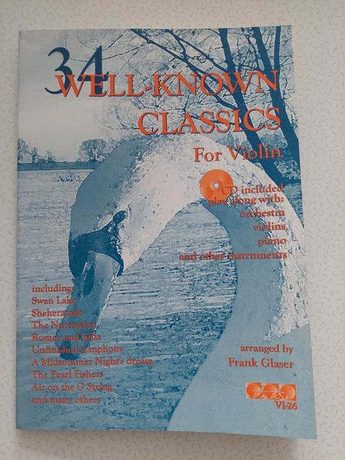 Well-known classics for violin, incl. cd, Muziek en Instrumenten, Bladmuziek, Gebruikt, Les of Cursus, Klassiek, Ophalen