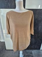 Camelkleurige trui met gouddraad, vlindermouwen, Ophalen of Verzenden, Zo goed als nieuw, Maat 42/44 (L), Beige