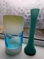 Blauwe Murano Vazen Set, Blauw, Ophalen of Verzenden, Minder dan 50 cm, Glas
