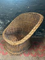 Vintage bohemian rotan rieten stoel kuipstoel, Huis en Inrichting, Stoelen, Ophalen, Gebruikt, Bruin, Vintage bohemian