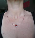 Nieuwe zelfgemaakte ketting met rode glaskraaltjes, Sieraden, Tassen en Uiterlijk, Kettingen, Ophalen of Verzenden, Nieuw, Rood