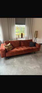 2 Gianni Velvet Banken - 3,5 zits - Bruin, Huis en Inrichting, Banken | Bankstellen, Ophalen, 75 tot 100 cm, Zo goed als nieuw