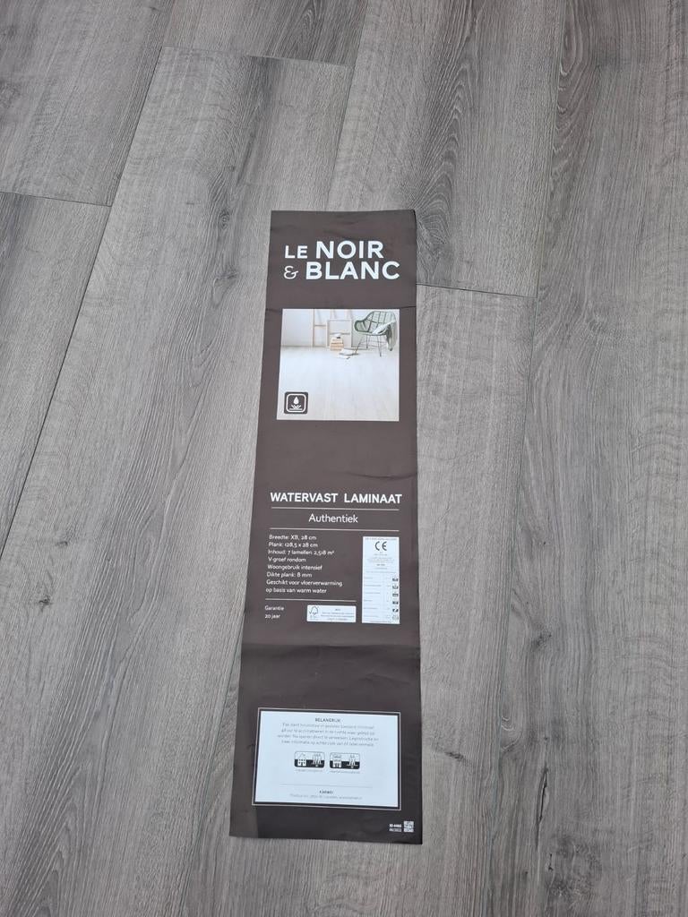 LAMINAAT NIEUW, le NOIR & BLANC, 27 pak(68 m²), Ophalen, Nieuw, Grijs, 50 tot 75 m²