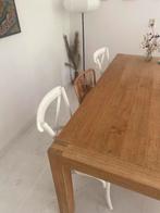 4 Houten rotan Eetstoelen - wit/ French Crossback Stijl, Huis en Inrichting, Stoelen, Ophalen, Gebruikt, Wit, Vier