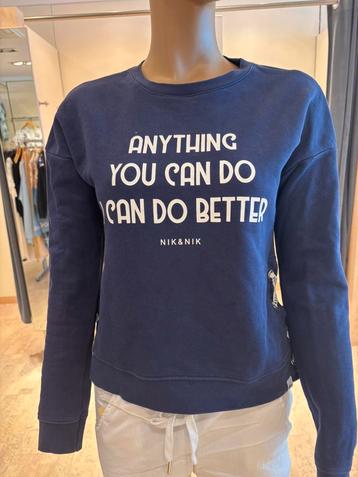 Nik & Nik donker blauwe sweater maat 16 (dames xs/s) beschikbaar voor biedingen