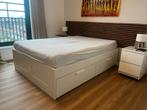 Ikea Brimnes wit bed met matras 140x 200 ., Wit, Tweepersoons, Zo goed als nieuw, 200 cm
