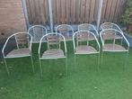 Acht tuinstoelen / terrasstoelen stapelbaar, Ophalen, Gebruikt, Stapelbaar