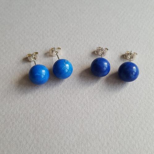 Blauwe howliet edelsteen oorknopjes, Sieraden, Tassen en Uiterlijk, Oorbellen, Nieuw, Knopjes of Stekers, Overige materialen, Blauw
