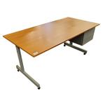 Verrijdbaar Bureau Zilvergrijs Kersen 160x80, Ophalen of Verzenden, Gebruikt, Bureau