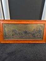 Schilderij/Zeefdruk Werklui met Paarden - 54x30cm, Ophalen