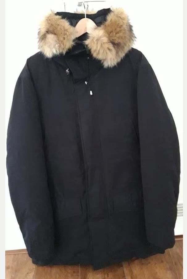 Zwarte winterjas met nep bontkraag maat XL, Verzenden, Zo goed als nieuw, Maat 56/58 (XL), Zwart