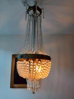 Antieke zakkroon/kroonluchter kristallen kralen 3lichtpunten, Ophalen