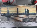 Rotterdam Skyline in de morning Canvas - 130x60, Ophalen