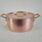 Wegro Dikwandige koperen horeca pan met deksel. 002, Ophalen of Verzenden, Gebruikt, Rvs, Koekenpan of Braadpan