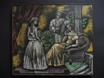 Opaline glas schilderij Max Weiss Limburg barok Stramproy beschikbaar voor biedingen
