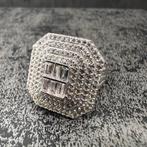 14 karaats witgouden ring prachtig model, 20 of groter, Heer, Ophalen of Verzenden, Zo goed als nieuw