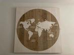 Wereldkaart op Hout - Wanddecoratie, Ophalen of Verzenden, Zo goed als nieuw