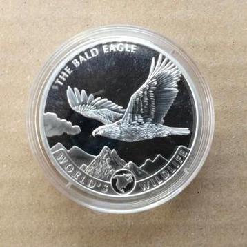 1 oz silver Congo World's Wildlife - The bald Eagle 2021 beschikbaar voor biedingen