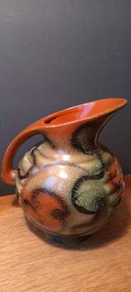 Art Deco kan, Gouda, oranje/groen., Ophalen of Verzenden