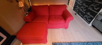 Ikea ektorp hoes rood 2 zitbank en poef - afbeelding 1