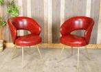 Set van twee rode mid century stoelen uit Frankrijk vintage, Ophalen, Gebruikt, Twee, -