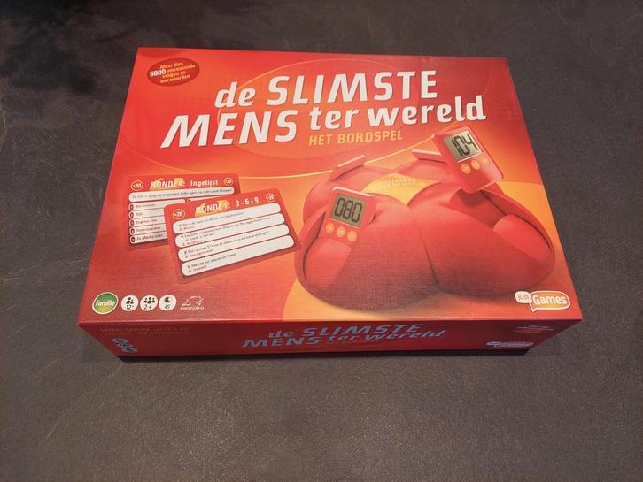 De Slimste Mens ter Wereld - Het Bordspel, Hobby en Vrije tijd, Gezelschapsspellen | Bordspellen, Zo goed als nieuw, Drie of vier spelers