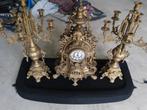 Antieke klok en kandelaars set, Antiek en Kunst, Ophalen of Verzenden