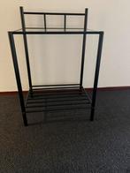 2x Nachtkastje/Bijzettafeltje Metalen Frame met Glazen Blad, Ophalen, 50 tot 100 cm, Zo goed als nieuw, 25 tot 50 cm