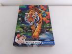 Clementoni puzzel 1000 stuks Tiger Magie 3D met bril, Ophalen of Verzenden, 500 t/m 1500 stukjes, Zo goed als nieuw, Legpuzzel