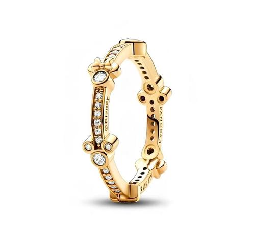Disney Mickey-Mini Ring | 925 Zilver Verguld, Sieraden, Tassen en Uiterlijk, Ringen, Nieuw, Dame, Zilver, Zilver, Met strass, Verzenden