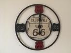Retro Route 66 Metaal Wandklok 53cm doorsnede Nieuw in doos, Ophalen of Verzenden, Nieuw, Wandklok