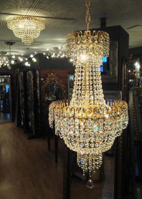 kroonluchter-Winkel goud en zilver vanaf 489,50 echt kristal, Huis en Inrichting, Lampen | Hanglampen, Nieuw, Minder dan 50 cm