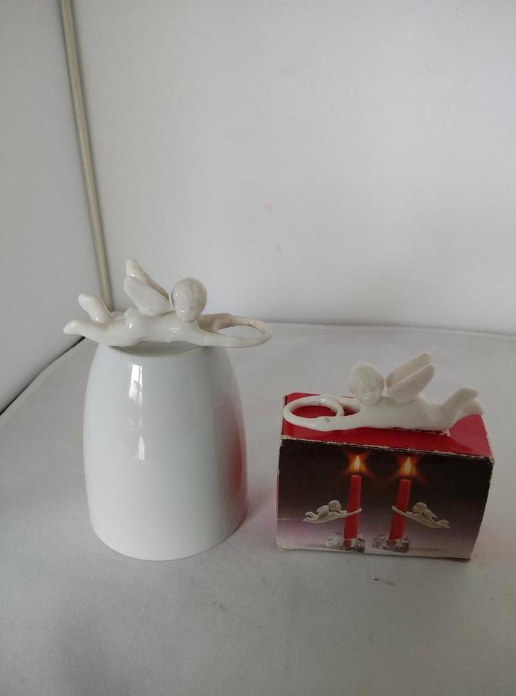 2 Kaarsenringen "engeltjes", Diversen, Kerst, Zo goed als nieuw, Ophalen of Verzenden